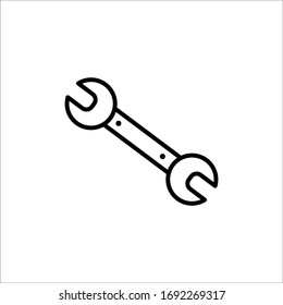 wrench icon with outline style vector for your web design