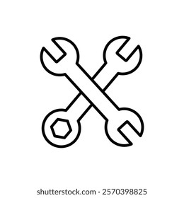 Wrench icon Outline thin set