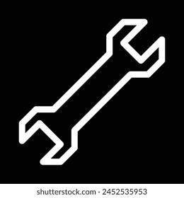 Schraubenschlüssel-Symbol-Umriss-Vektorgrafik-Design