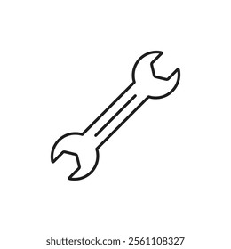 Wrench icon Outline vector line symbol