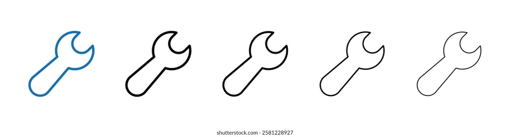 Wrench icon Outline vector logo for web ui