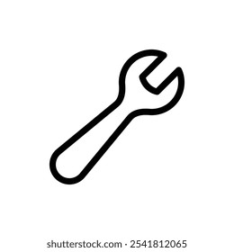 Wrench icon Outline vector for web ui
