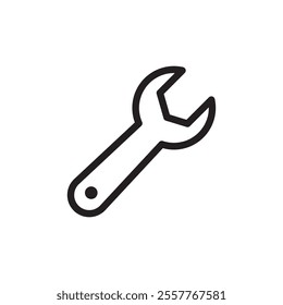 Wrench icon Outline vector for web ui