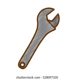 wrench icon over white background. repair tools concept. sketch and draw design. vector illustration