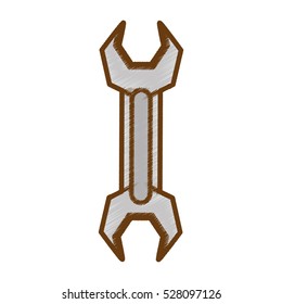 wrench icon over white background. repair tools concept. sketch and draw design. vector illustration