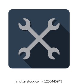 wrench icon. repair tools symbol. square flat design vector.