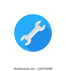 Wrench icon. Round vector icon