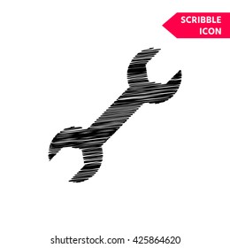 Wrench icon. Scribble icon for you design.