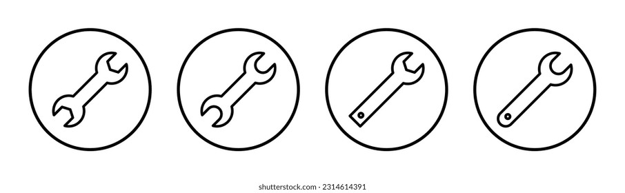 Wrench icon set illustration. repair icon. tools sign and symbol