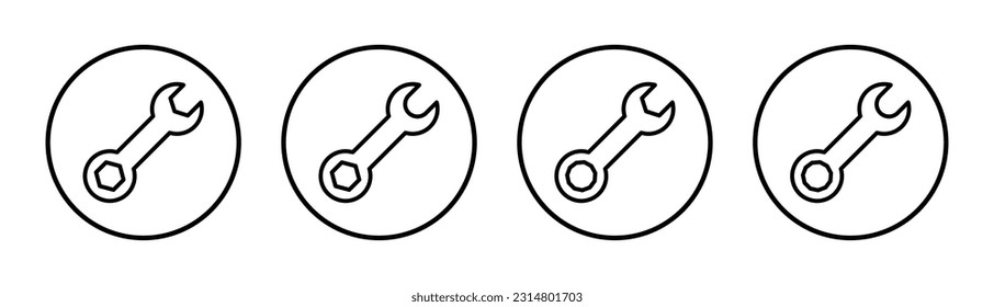 Wrench icon set illustration. repair icon. tools sign and symbol