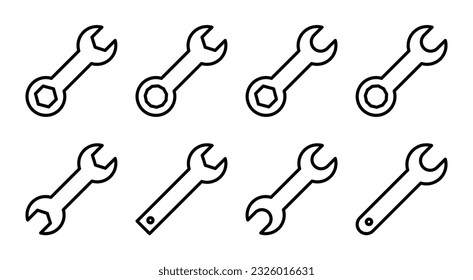Wrench icon set illustration. repair icon. tools sign and symbol