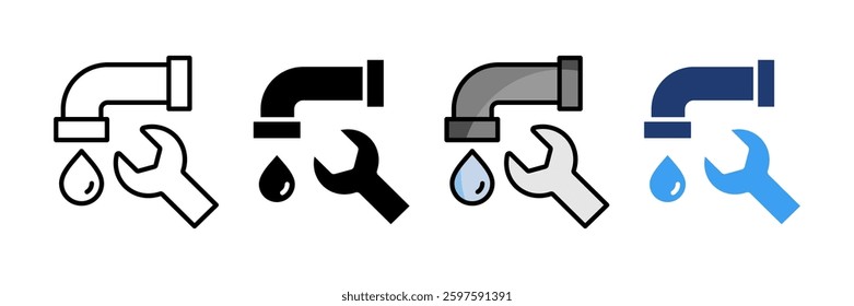 Wrench Icon Set Multiple Style Collection