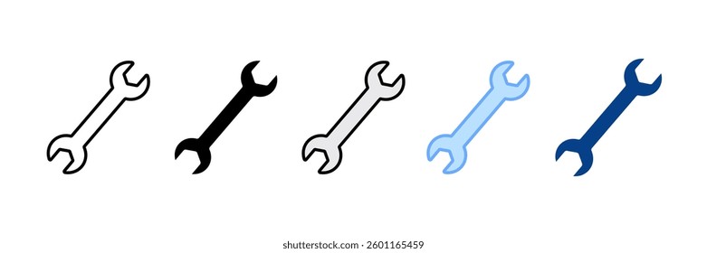 Wrench Icon Set Multiple Style Collection