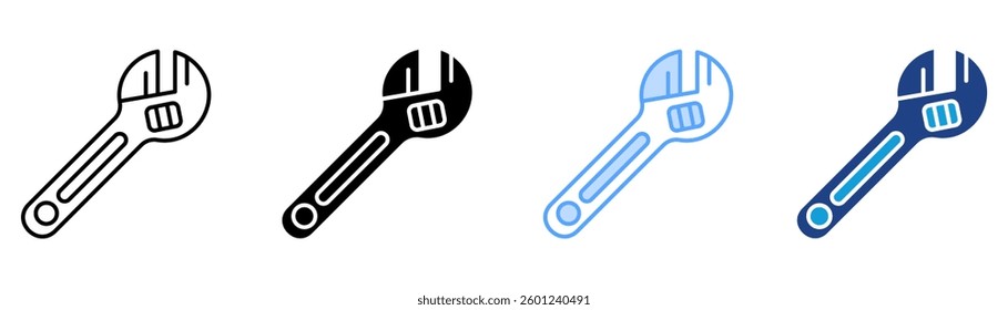 Wrench Icon Set Multiple Style Collection