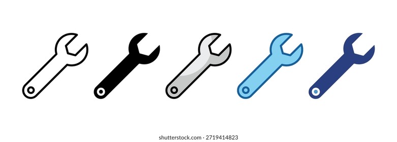 Wrench Icon Set Multiple Style Collection