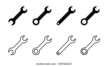 Wrench icon set. repair icon vector. tools icon vector