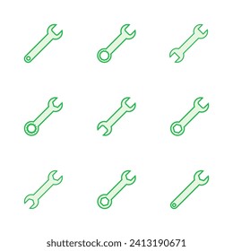 Wrench icon set. repair icon vector. tools icon vector