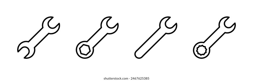 Wrench icon set. repair icon vector. tools icon vector