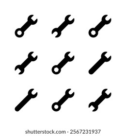 Wrench icon set. repair icon vector. tools icon vector