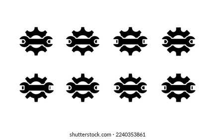 wrench icon set. Spanner symbol. flat style - stock vector.	