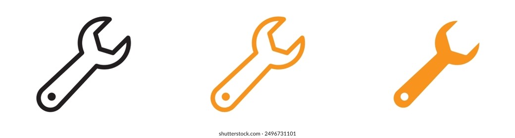 Juego de iconos de llave Ilustraciones de herramientas para reparación y mantenimiento