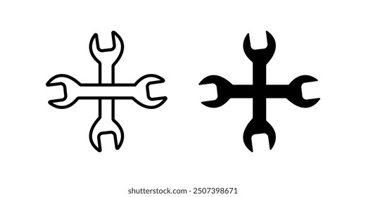 Wrench icon set. Tools sign. for mobile concept and web design. vector illustration on white background