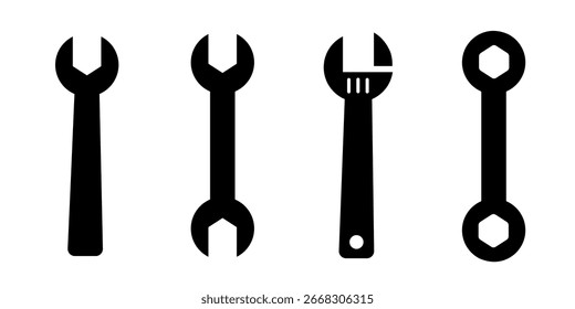 Wrench icon set. Wrench types