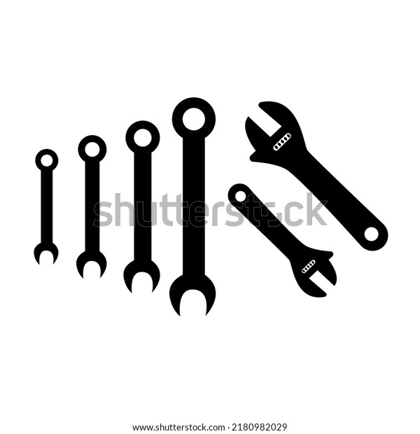 Wrench Icon Wrench Set Icon Icon Stock Vector (Royalty Free) 2180982029 ...