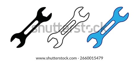 wrench icon set vector on white background.