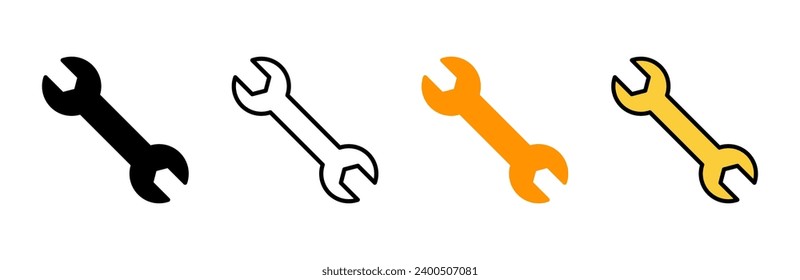 Wrench icon set vector. repair icon. tools sign and symbol