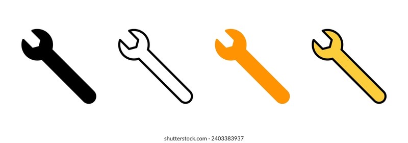 Wrench icon set vector. repair icon. tools sign and symbol