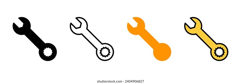Wrench icon set vector. repair icon. tools sign and symbol