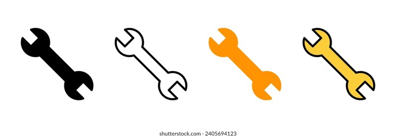Vector de conjunto de iconos de llave. icono de reparación. símbolo y signo de herramientas
