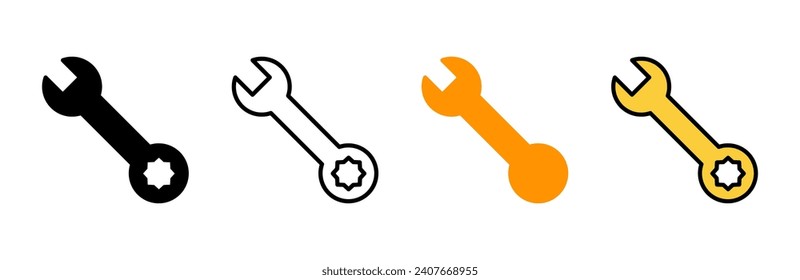 Vector de conjunto de iconos de llave. icono de reparación. símbolo y signo de herramientas
