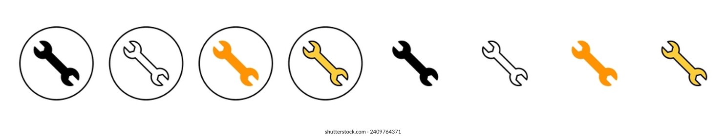 Wrench icon set vector. repair icon. tools sign and symbol