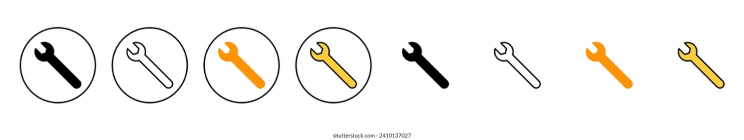 Wrench icon set vector. repair icon. tools sign and symbol