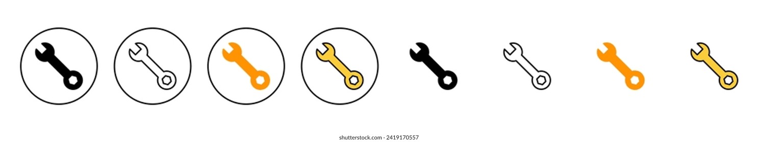 Wrench icon set vector. repair icon. tools sign and symbol