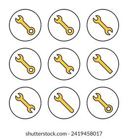 Vector de conjunto de iconos de llave. icono de reparación. símbolo y signo de herramientas