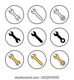Wrench icon set vector. repair icon. tools sign and symbol