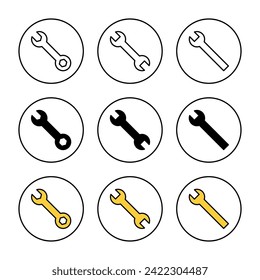 Vector de conjunto de iconos de llave. icono de reparación. símbolo y signo de herramientas