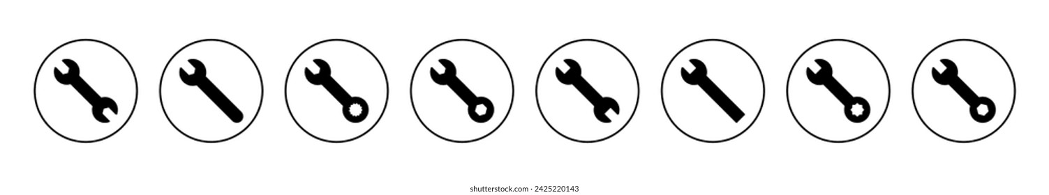 Wrench icon set vector. repair icon. tools sign and symbol
