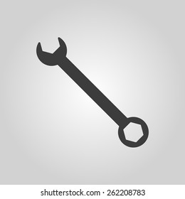 The wrench icon. Settings symbol. Flat Vector illustration