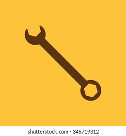 The wrench icon. Settings symbol. Flat Vector illustration