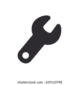 Wrench icon. Settings icon. Vector gear. Service symbol. Options button. Parameters icon. Customization button. Spanner icon. Car service sign. Logo template. Support. Repair symbol. Repair tool 