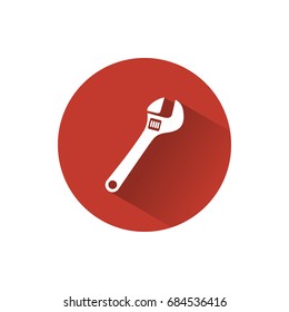 Wrench icon with shade on a circle