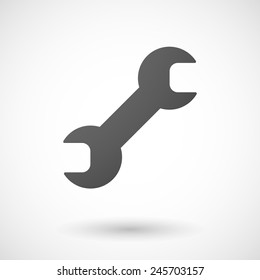 wrench   icon with shadow on white background