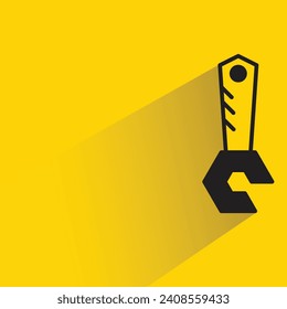 Französisch-Symbol mit Schatten auf gelbem Hintergrund