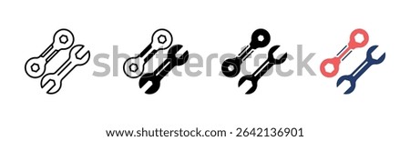 Wrench icon sheet multiple style collection
