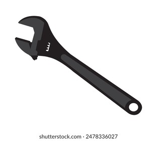 wrench icon. sign design. background flat vector isolated, Simple Wrench and screwdriver or tools solid black icon