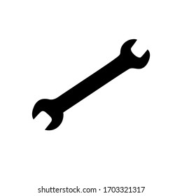 Wrench icon. Silhouette vector design.